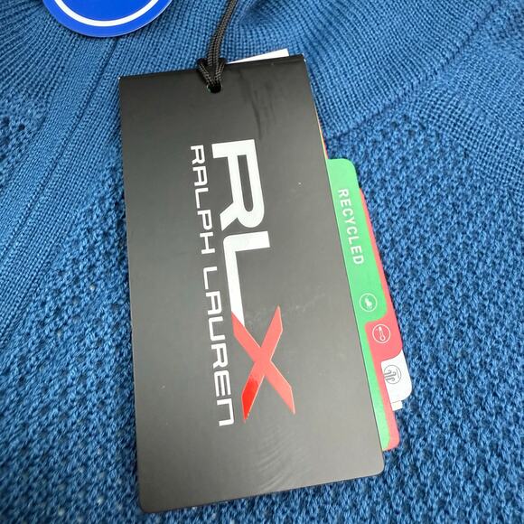RLX Ralph Lauren Wool-Blended 1/2 Zip Mock Indigo Blue Womens M Golf Sweater NWT - Picture 8 of 15